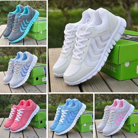 Buy White Shoes Women Sneakers Light Breathable Mesh Women Shoes Lace ...