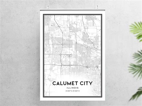 Calumet City Map Print Calumet City Map Poster Wall Art Il - Etsy