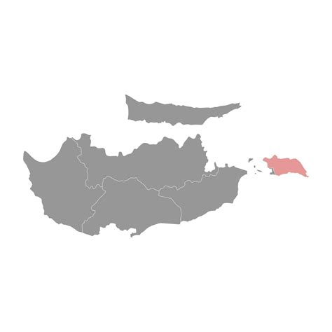 Famagusta district map, administrative division of Republic of Cyprus. Vector illustration ...