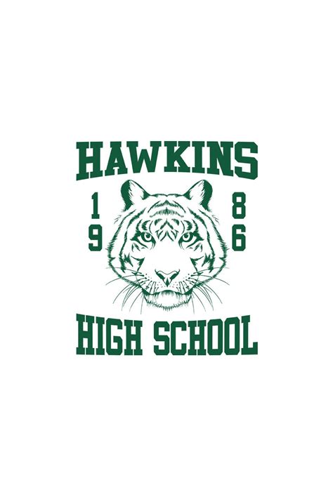 Hawkins High School 1986 Green Logo Png - Etsy