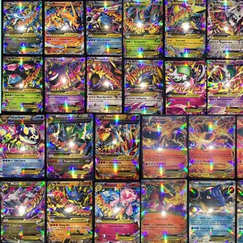 2017 Best Selling All Mega Shiny No Repeat Poke Ex Cards 80 Ex Ordinary Cards + 20 Mega ...