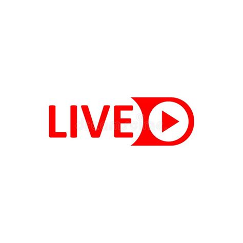 Live Stream Sign. Red Symbol, Button of Live Streaming, Broadcasting, Online Stream Emblem Stock ...