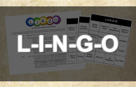 L-I-N-G-O: Bingo For The Brilliant - Teach Argument