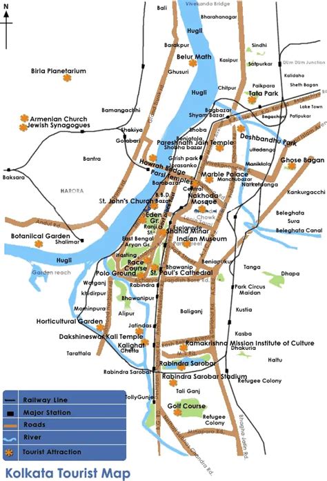 Tourist Map Kolkata - Mapsof.Net