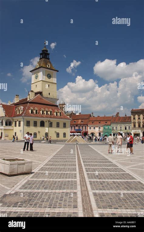 Brasov old town square Stock Photo - Alamy