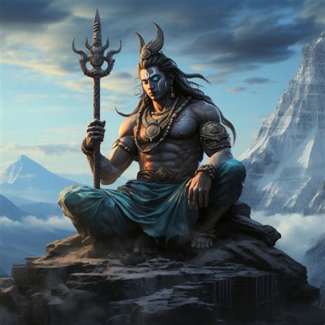 Premium Photo | Lord Shiva meditating in Mount Kailash generative AI