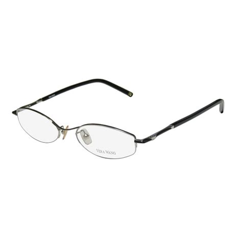 New Vera Wang V105 Womens/Ladies Designer Half-Rim Chrome / Black Half-rimless Sophisticated Hip ...