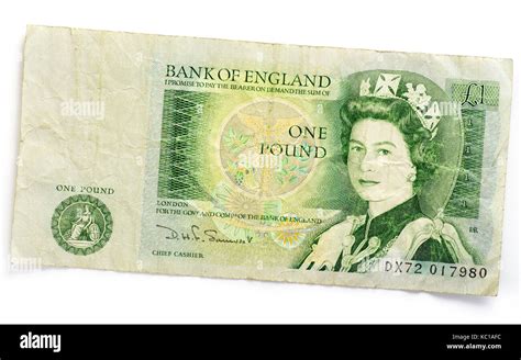 1980s British one pound note which was phased out on 1988 Stock Photo ...