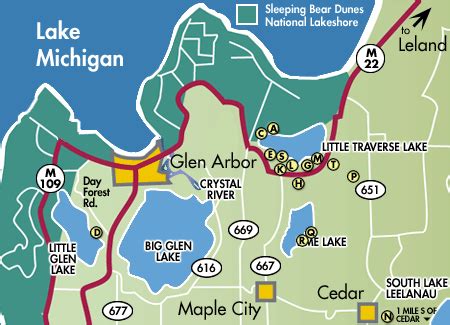 Glen Lake Michigan Map