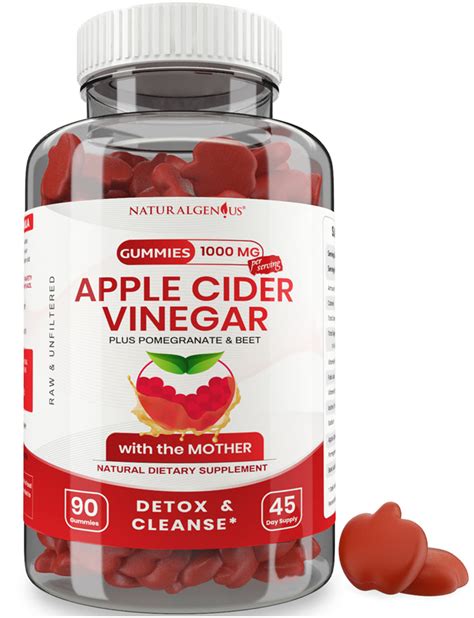 Vegan Apple Cider Vinegar Gummy - 2X Strength with the "Mother" for Ki – Natural Genius