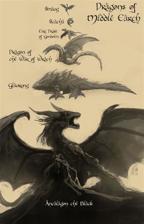 Dragons of Middle Earth by Raikoh-illust on DeviantArt