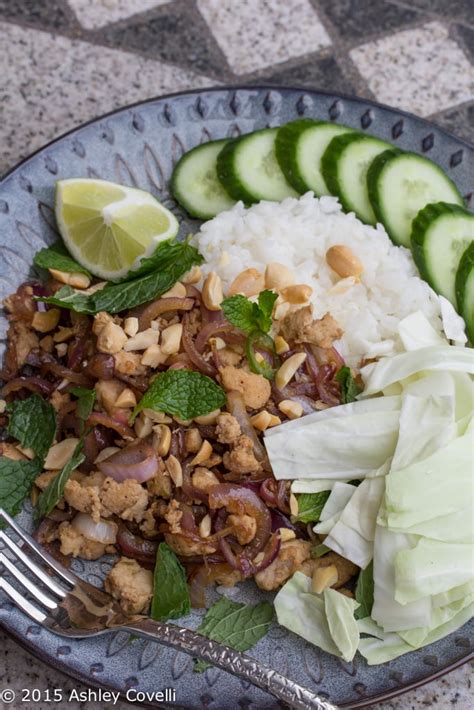 Laotian Larb Gai with Sticky Rice, Peanuts & Mint » Big Flavors from a Tiny Kitchen