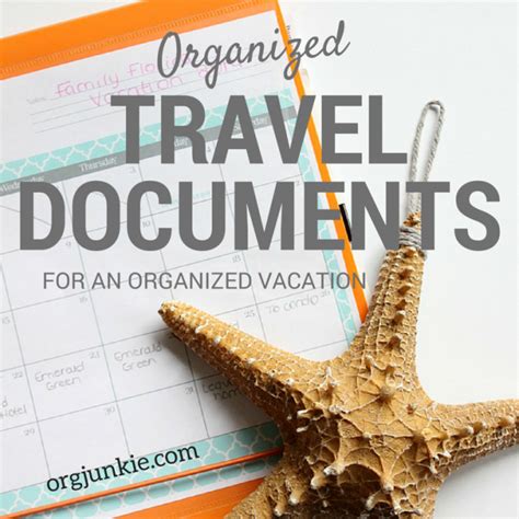 Organized Travel Documents for an Organized Vacation (With images) | Travel organization, Travel ...