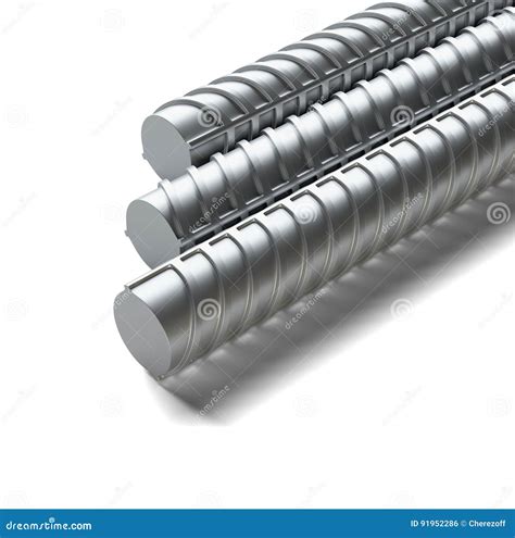 Bars of Reinforcement. Isolated on White Stock Illustration ...