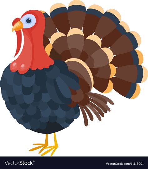 Cute cartoon turkey Royalty Free Vector Image - VectorStock