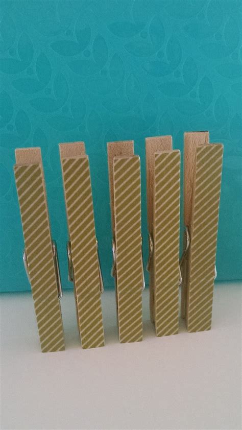 Gold Stripe Decorative Clothes Pins from craftslover on Etsy Studio