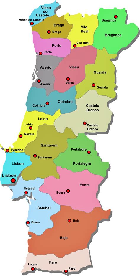 Portugal Map of Regions and Provinces - OrangeSmile.com