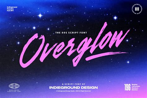 Overglow Font | 80s Script Font | Indieground Design