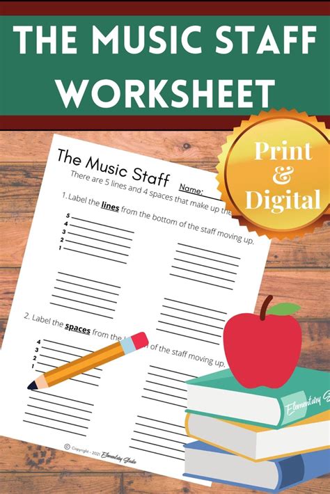 The Music Staff Worksheet | Print & Digital | Educational worksheets, Parent schedule, Music ...