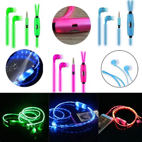 1M Earphone LED Luminous In ear Earphone Glow Stereo Low power LED For ...