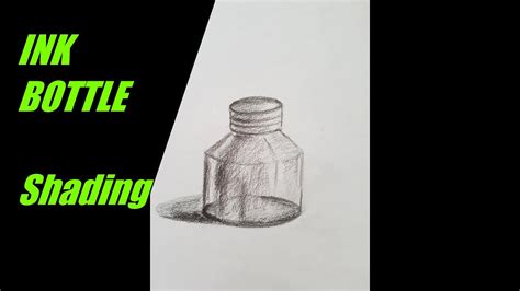 How to draw INK BOTTLE / SHADING / step by step / STILL LIFE - YouTube