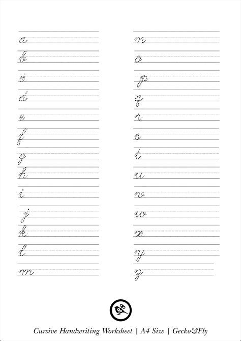 Printable Cursive Handwriting Worksheet Generator - Printable Worksheets