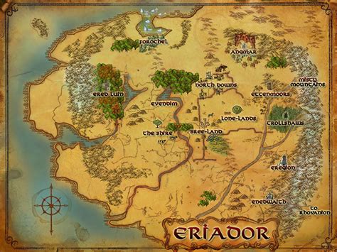 Classic Eriador map remastered with 4x higher resolution than the ...