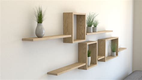 Wall shelf ideas oiled oak square shelves rectangle shelf and floating shelves 20mm solid ...