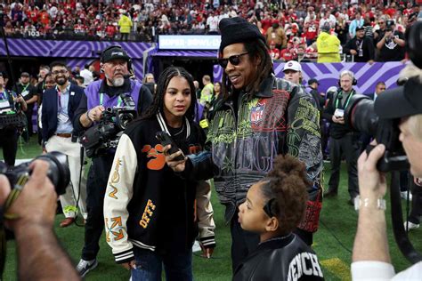 JAY-Z, Blue Ivy and Rumi Carter Arrive at Super Bowl 2024