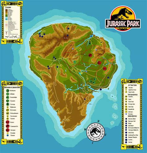 Jurassic Park: Isla Nublar map by GodzillaLagoon on DeviantArt