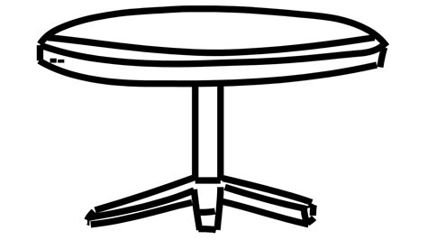 Round Table line drawing illustration animation with transparent background Motion Background ...