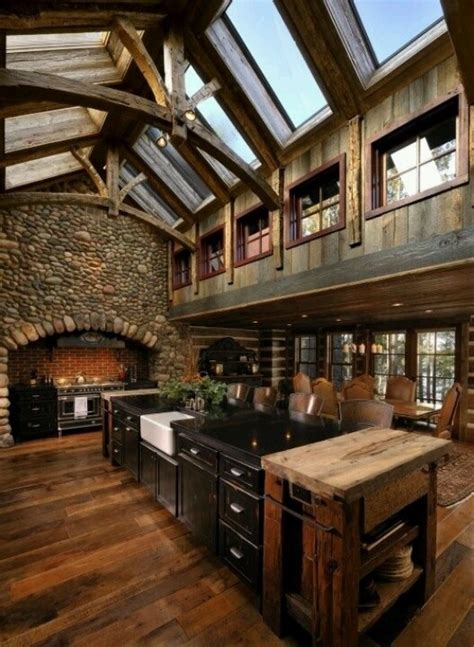 Rustic Kitchen With Vaulted Ceiling Beams Pictures, Photos, and Images for Facebook, Tumblr ...