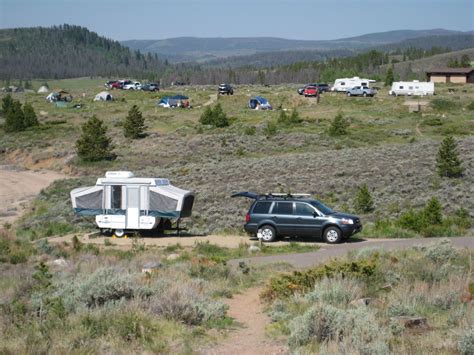 Camping along the shores of Lake Granby near Grand Lake, Colorado ...