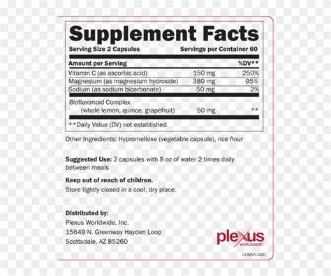 Plexus Probio5 Ingredients Label , Png Download - Plexus Bio Cleanse Ingredients Label Clipart ...