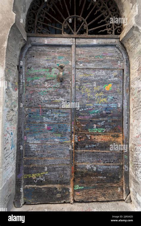 Italy, Lombardy, Crema, Old Door Used by Director Luca Guadagnino for ...