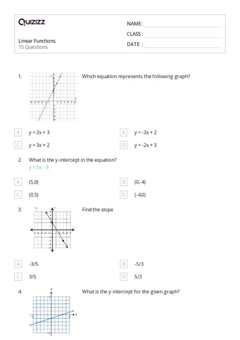 50+ Linear Functions worksheets for 9th Grade on Quizizz | Free & Printable