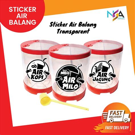 Sticker Transparent Air Balang Black and White Stiker Plastik Jus Buah | Shopee Malaysia