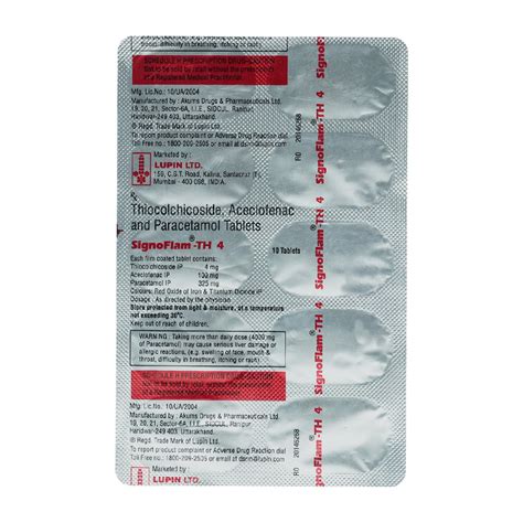 Signoflam-TH 4 Tablet | Uses, Side Effects, Price | Apollo Pharmacy