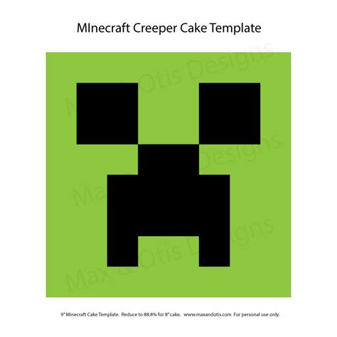 Minecraft Creeper Cake Template – Max & Otis Designs