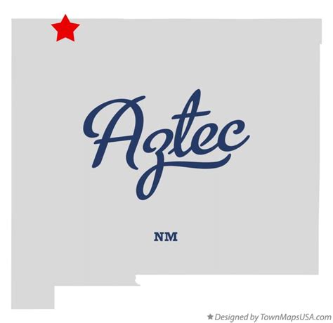 Map of Aztec, NM, New Mexico