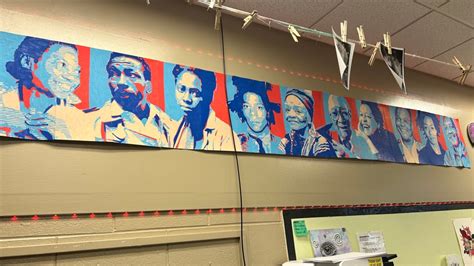 Students Work on Black History Month Mural