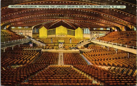 Vtg 1930s Interior Auditorium Largest Organ Ocean Grove New Jersey NJ ...