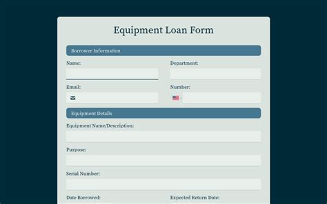 Equipment Loan Form Template