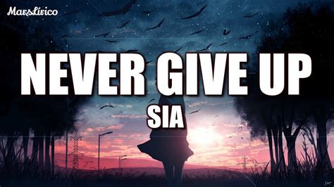 Sia - NEVER GIVE UP (Lyrics) - YouTube