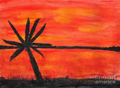 Florida Sunset Painting by Myrtle Joy - Fine Art America