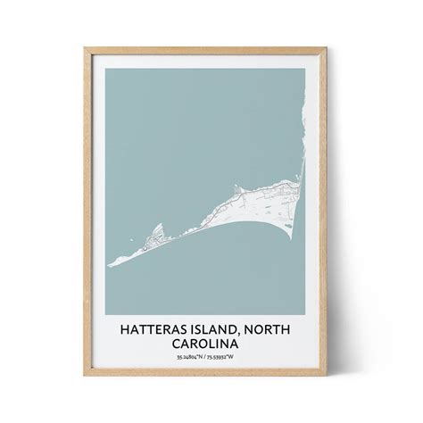 Hatteras Island Map Poster - Your City Map Art - Positive Prints