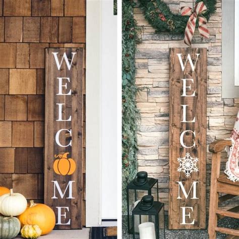 Interchangeable Welcome Sign For Front Door Farmhouse Front Porch Decor ...