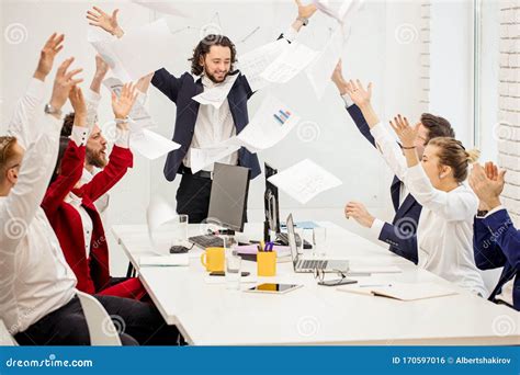 Happy Business People in Office Stock Photo - Image of join, finance ...