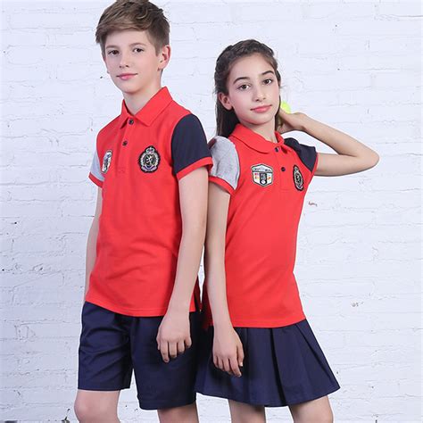 China Custom New Design School Uniform Polo Shirt of Red Colors - China ...