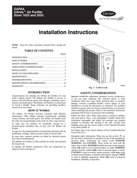 Carrier Infinity thermostat Installation Manual | AdinaPorter